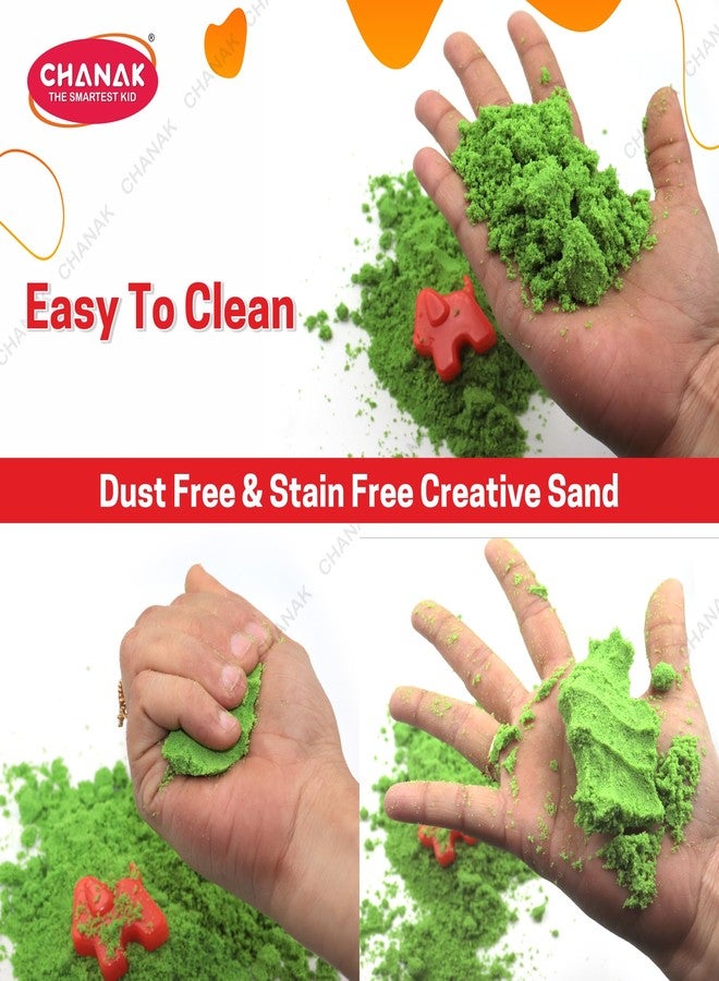 Chanak 1kg Creative Sand Box for Kids, Sand Kit with 5 Large Moulds & 8 Small Moulds, Non-Toxic and Stain Free, Indoor and Outdoor Kid Activity, Suitable for Kids Above 3 Years, (1KG), Multicolor - Image 4